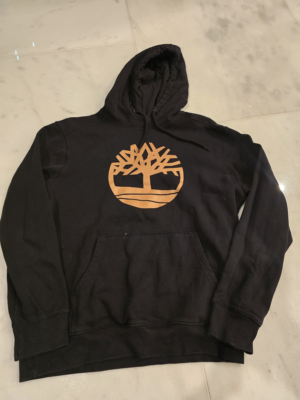 Timberland Black Hoodie with Orange Tree Logo - Men